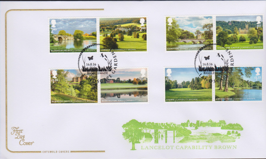 2016 - Landscape Gardens Cotswold First Day Cover - Biggleswade Postmark